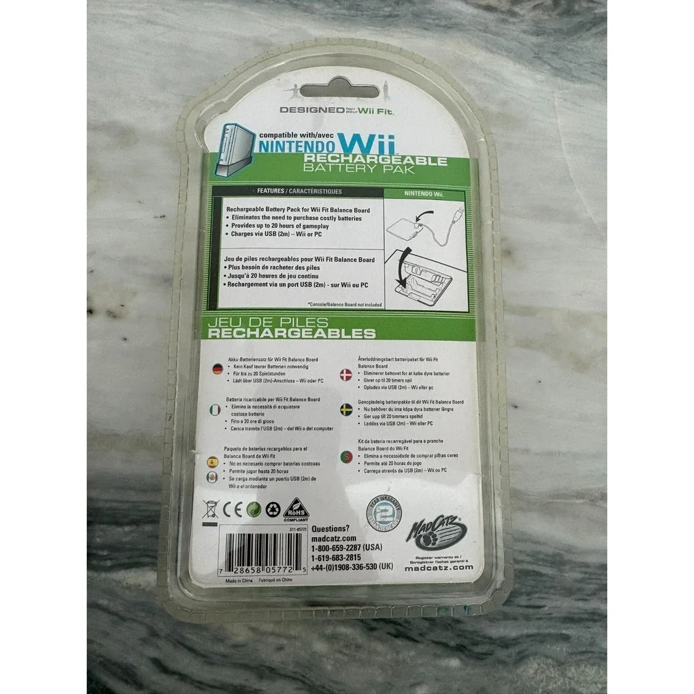Mad Catz Designed For Nintendo Wii Fit Balance Board Rechargeable Battery Pack